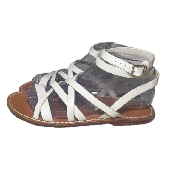 Sam Edelman Meriai Leather Strappy Sandals Ivory Size 7.5 - Picture 2 of 9